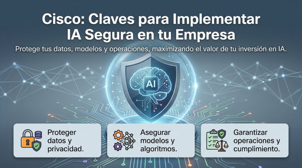 Implementación IA Segura: Claves de Cisco para tu Empresa 2 Cisco: Claves para una implementación de IA segura en tu empresa.