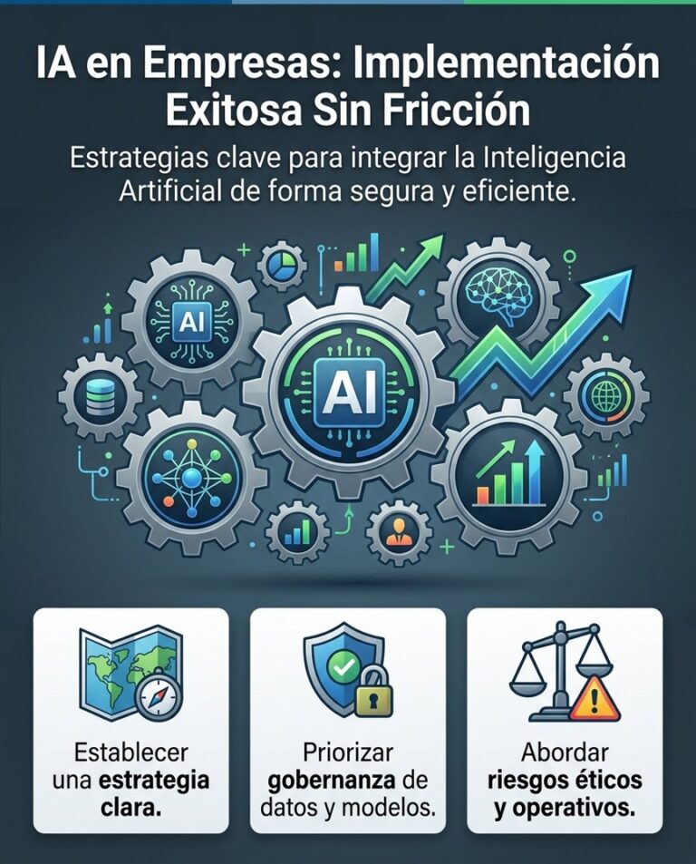 Guía para la adopción e implementación exitosa de IA en empresas.